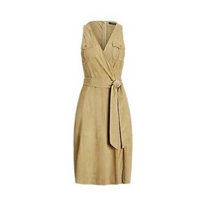 NWT Genuine Suede Lauren Ralph Lauren Black Label Sleeveless Belted Dress SZ: 4